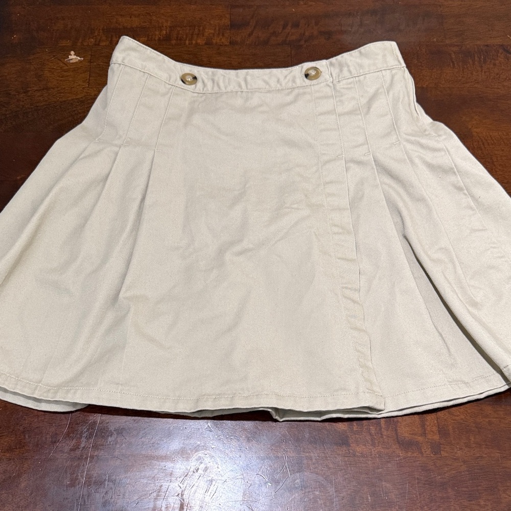 French Toast Cream Circle Skirt with Button Waist 💜🩶